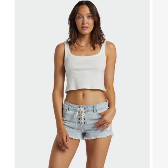 Billabong Lite Hearted Denim Shorts Women's size 28 Color Acid - Picture 1 of 4